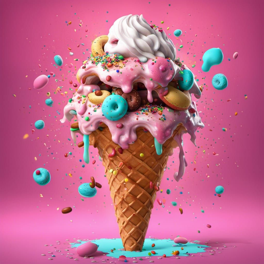 Mini Donut Waffle Ice Cream Cone