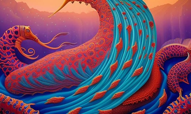 Surreal Sea Creature Bed in Fashion Magazine Style