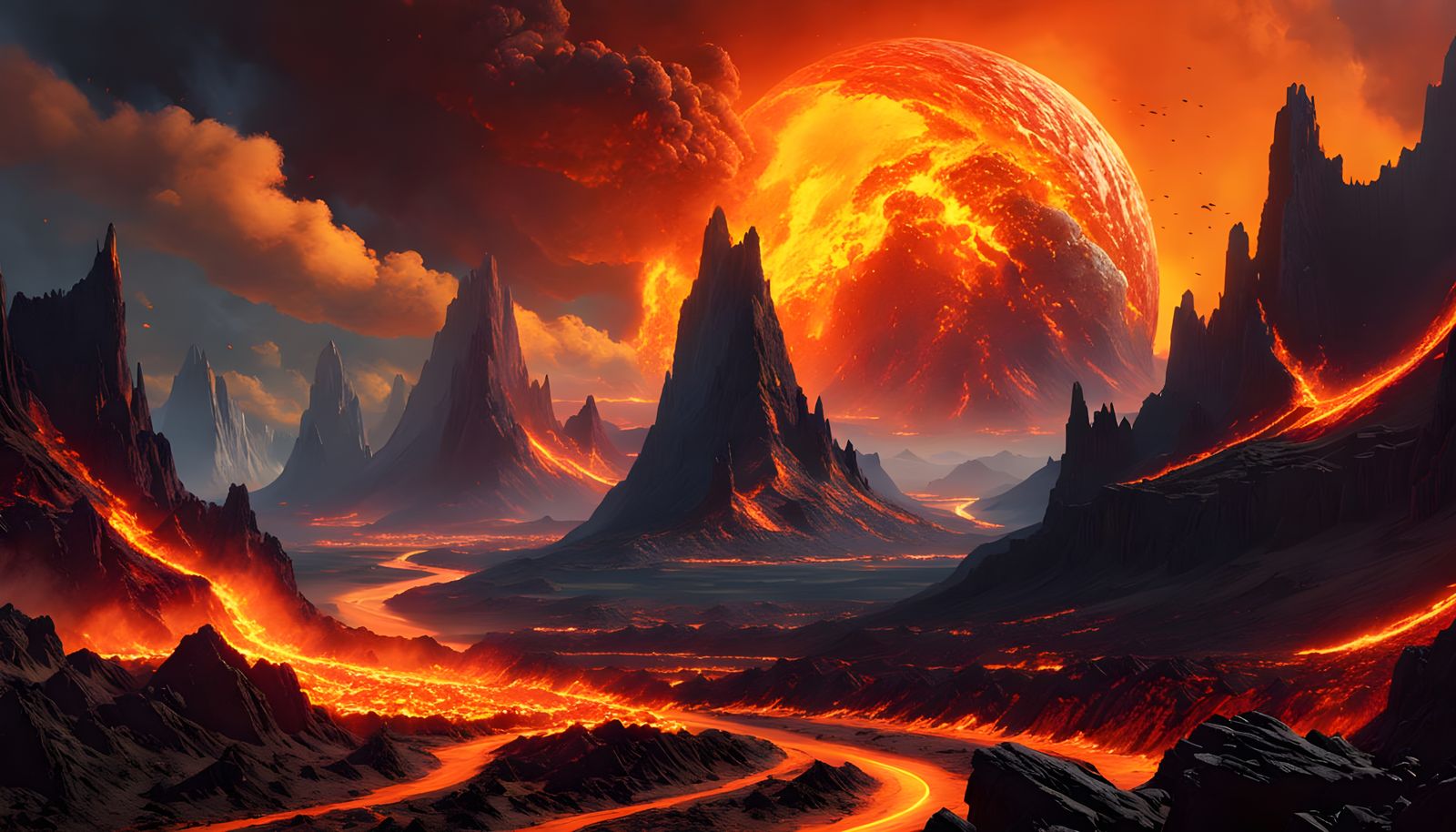 Fiery Planet in Style of Lehr and Berkey