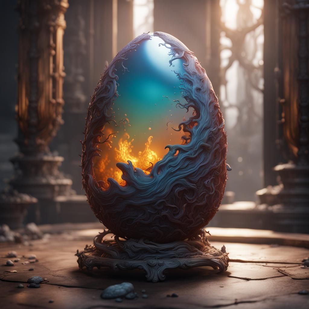 Translucent Dragon Egg: Fantasy Concept Art