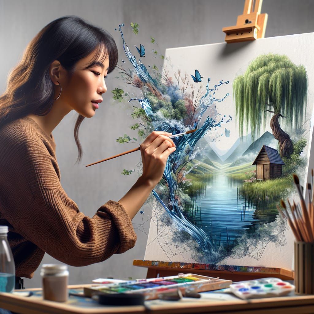Asian Artist's Watercolour Painting Comes to Life