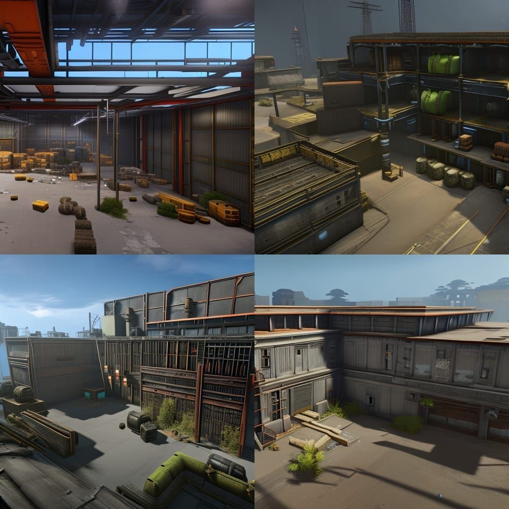 Warehouse CS:GO Map: Top-Down Detailed Art