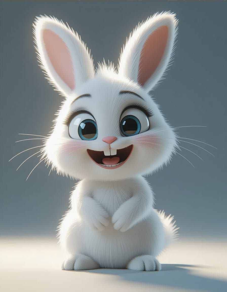 Unsettling Bunny Rabbit 3D Render with Eerie Backlighting