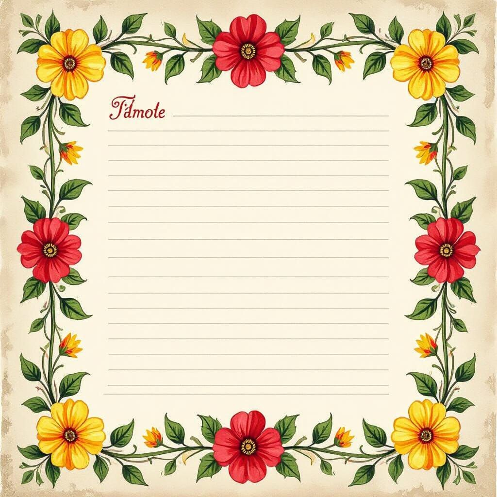 Elegant Floral Notepad in Watercolor Style