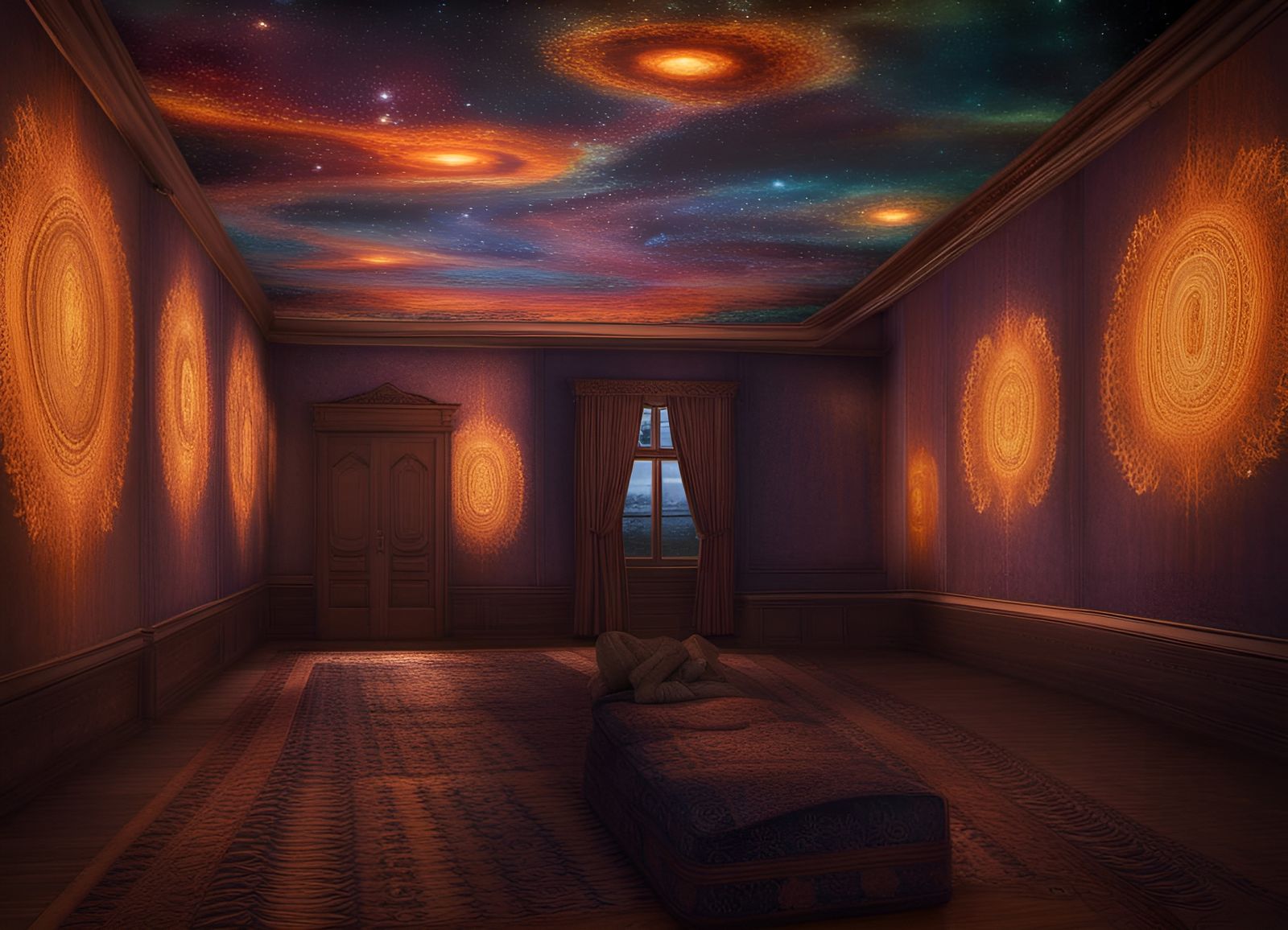 Surreal Mothership Glides Through Shining Night Sky