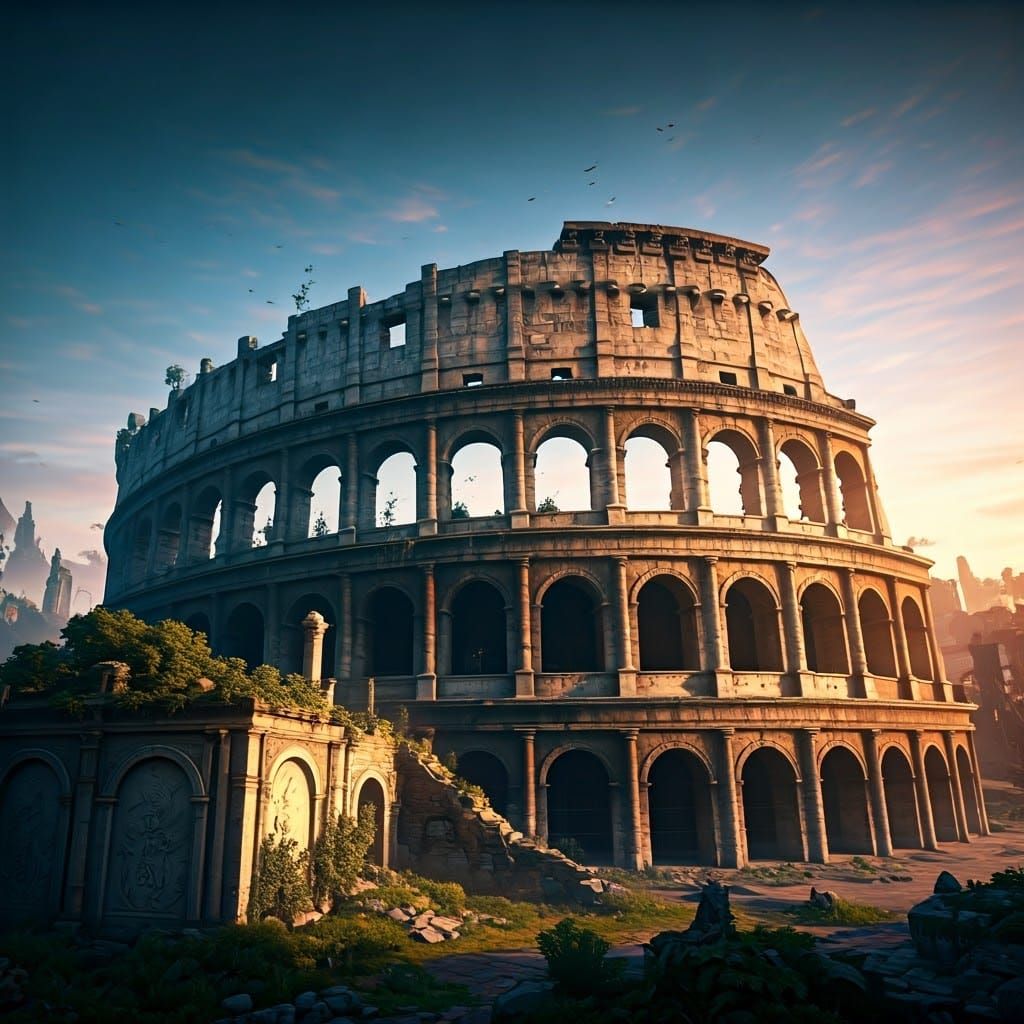 Mystical Colosseum at Dusk in Unreal Engine 5