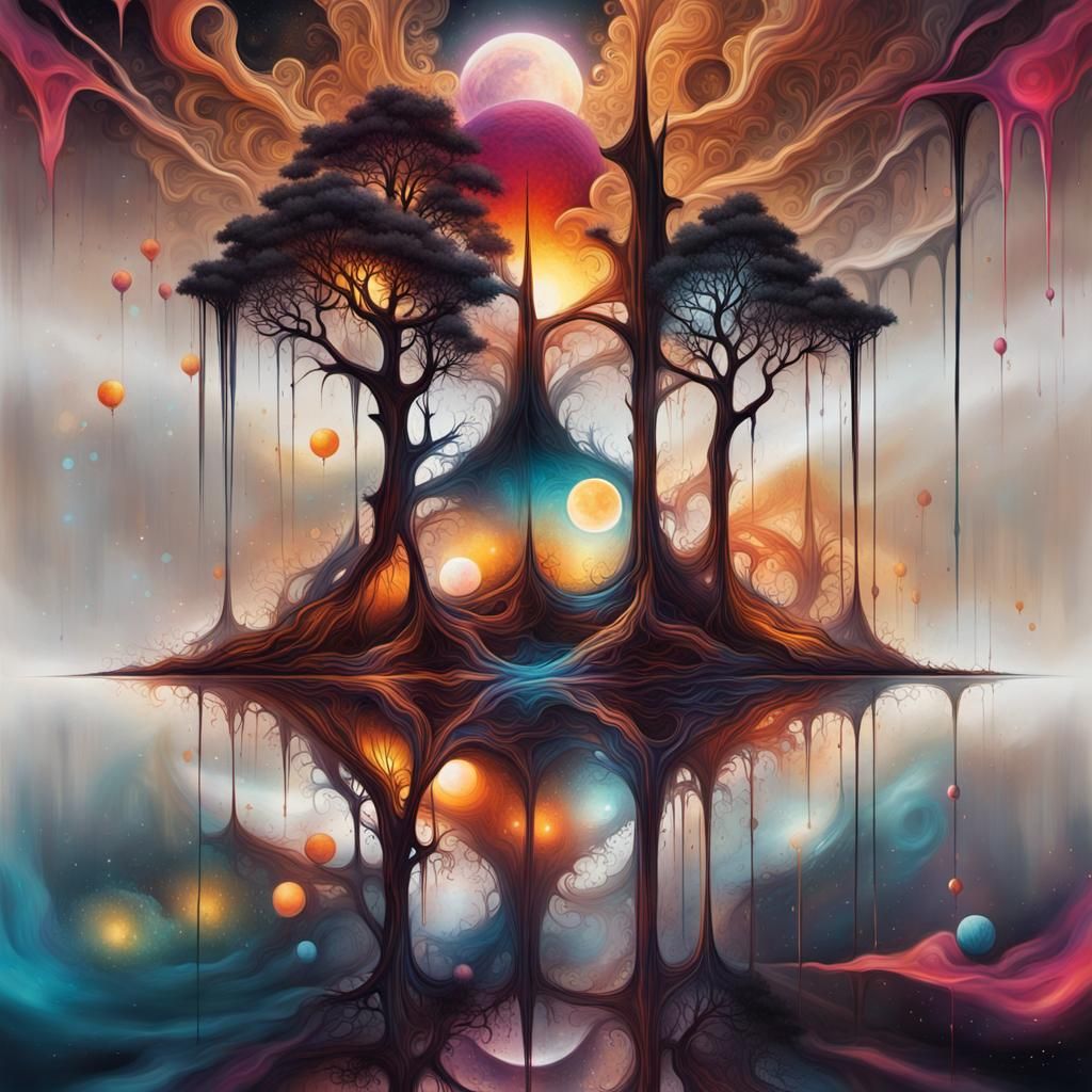 Dreamy Metallic Graffiti Art in High Contrast