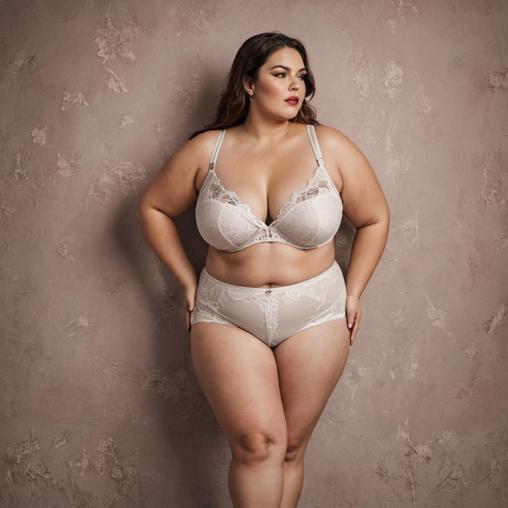 Plus Size Woman in Lace Bra: Body Positivity