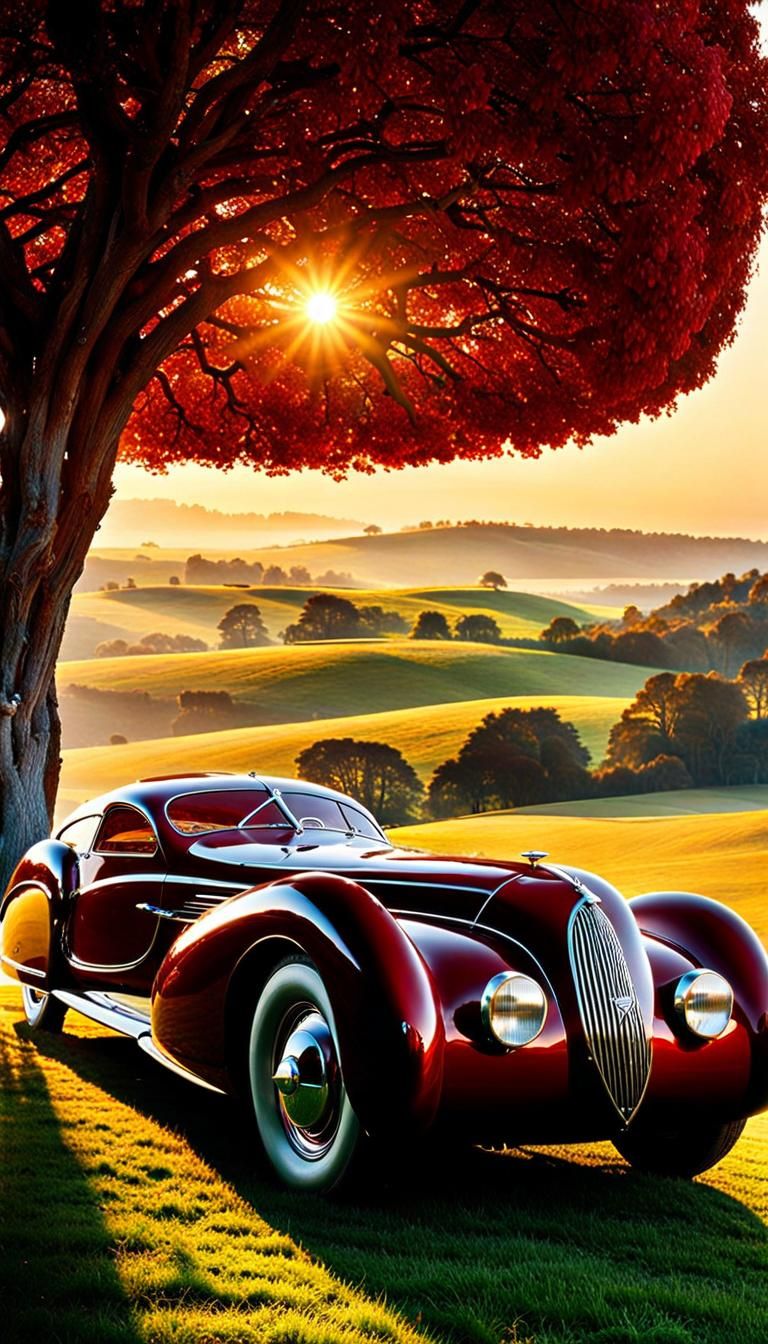 Streamlined 1938 Talbot-Lago T150C in Art Nouveau Style