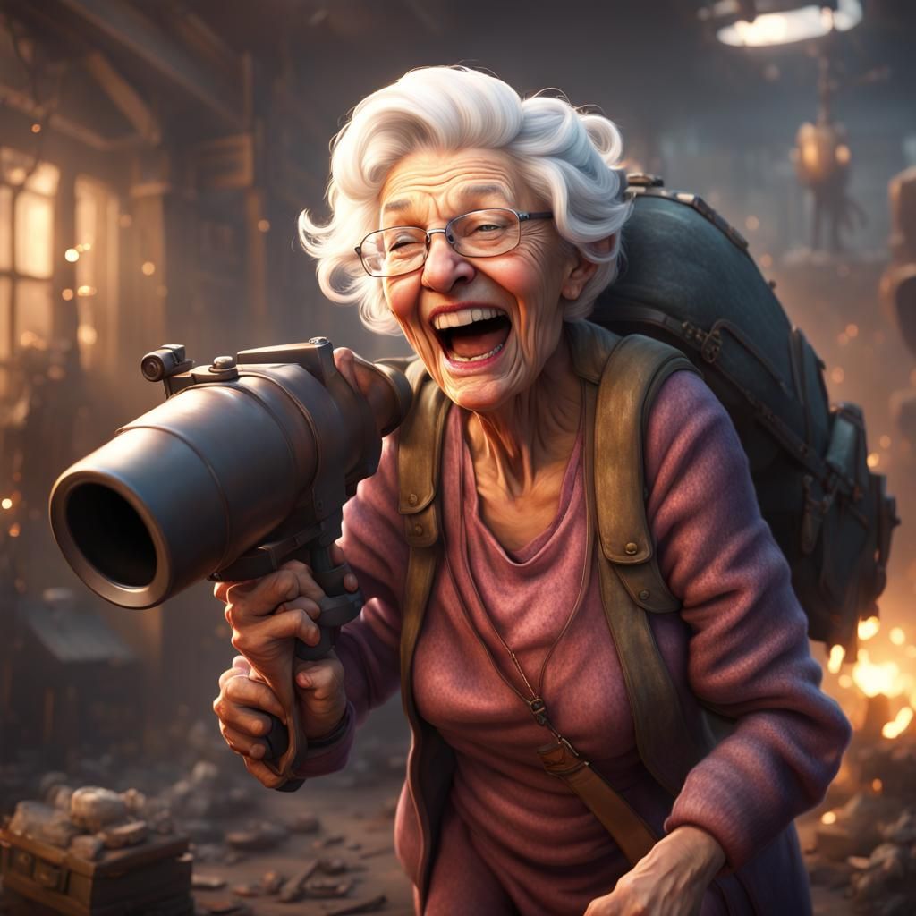 Chaotic Granny with Bazooka: High-Resolution Destruction