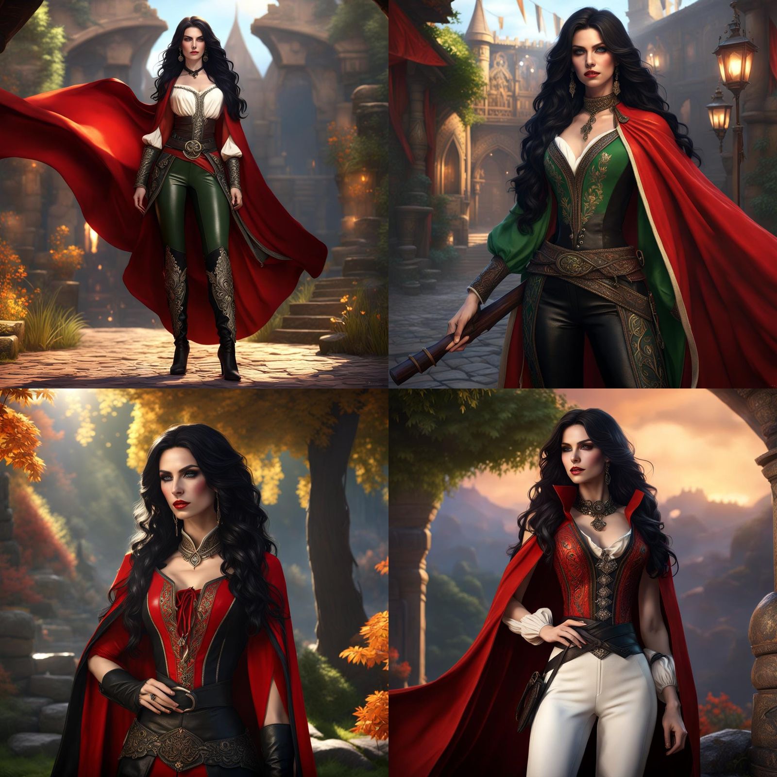 Fantasy Female Bard in Detailed Matte Painting