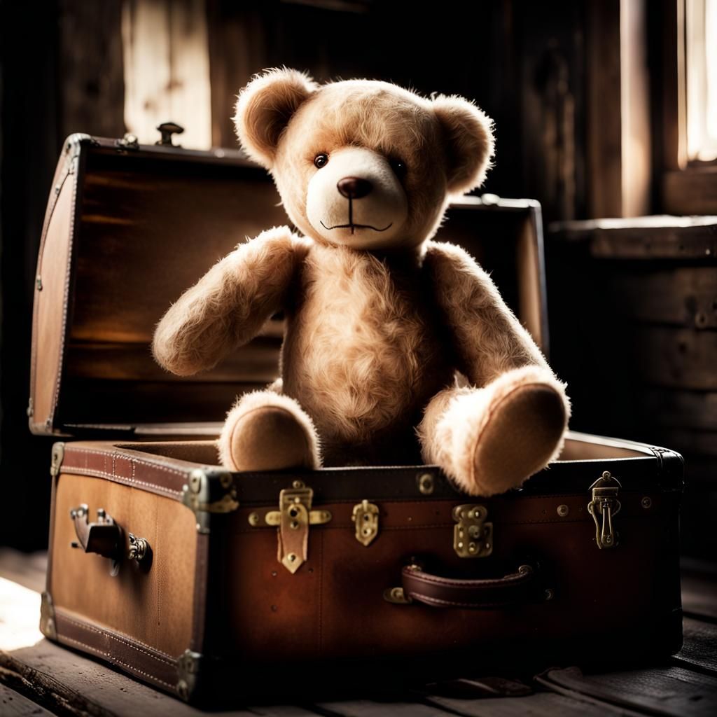 Dusty Attic: Vintage Teddy Bear Photograph