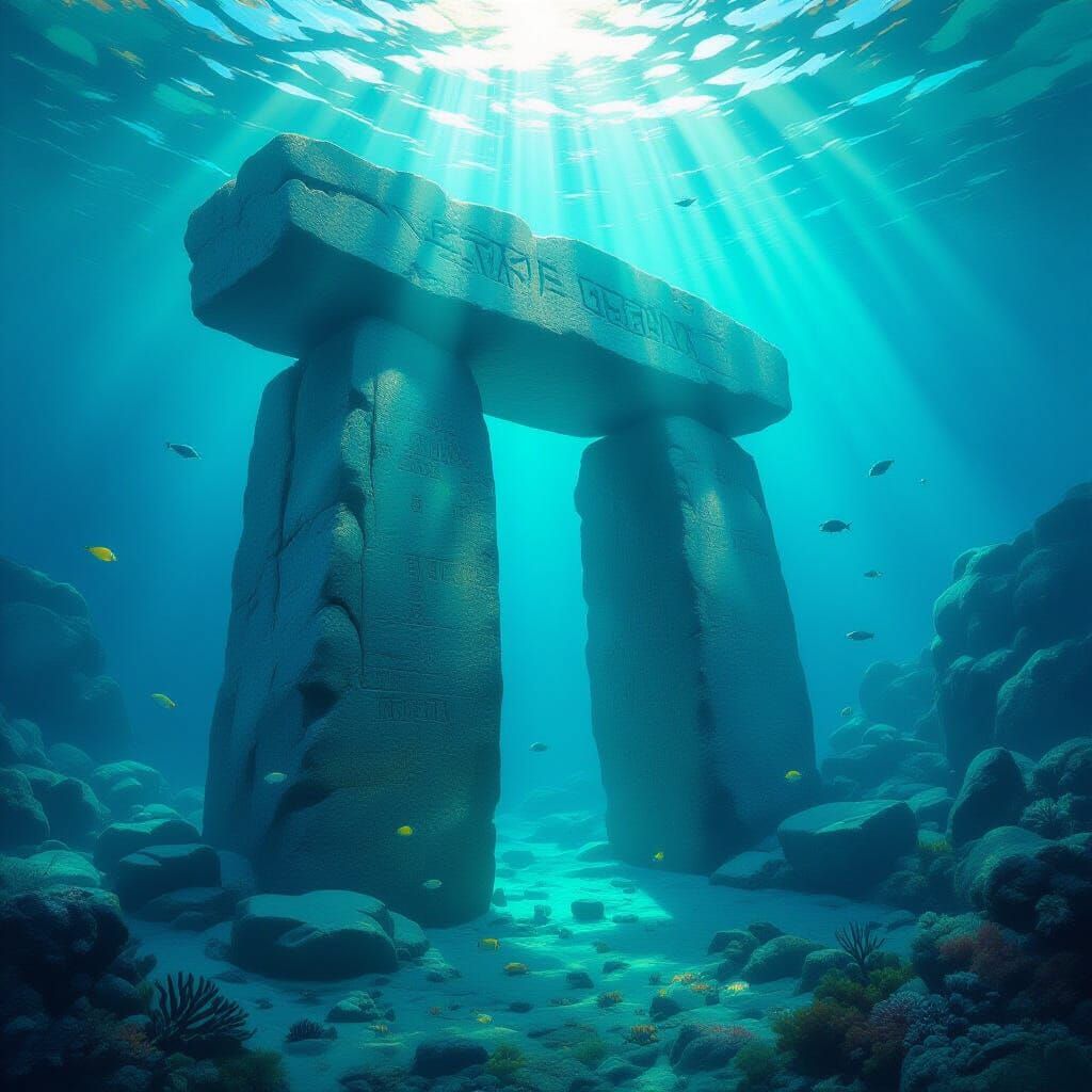 Ancient Dolmen Structure in Sunken Coral Sea