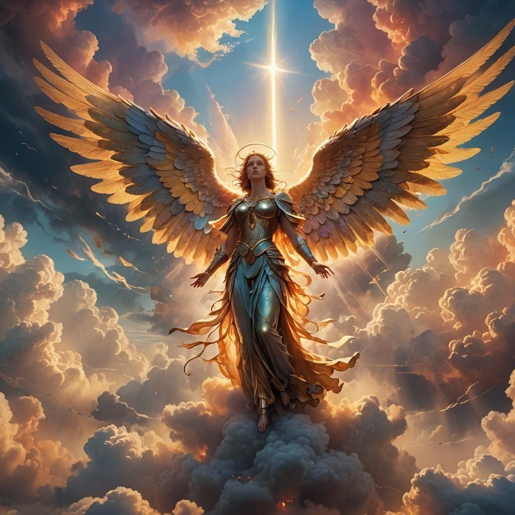 Ethereal Angel in Cosmic Fluorescent Light