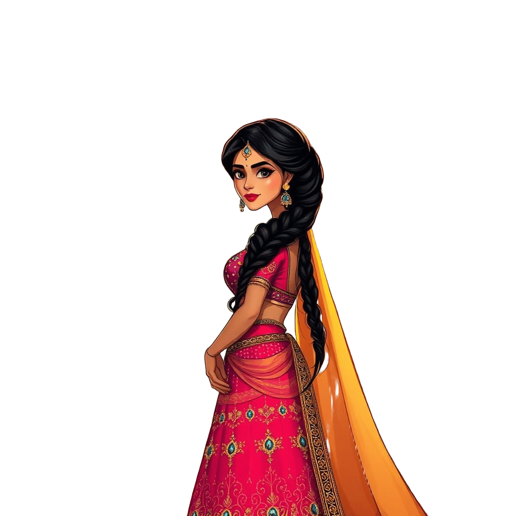 Regal Indian Princess in Opulent Palace Setting