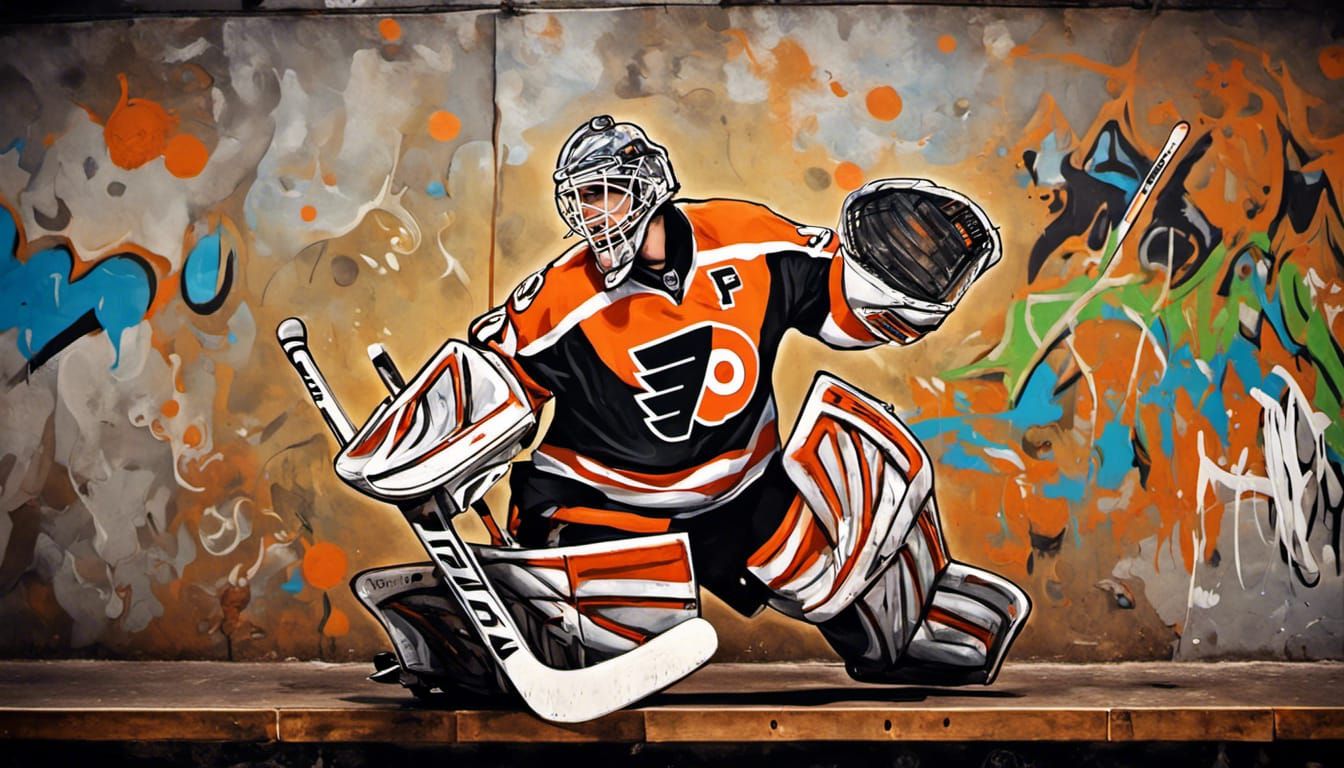 Goalie in the crease