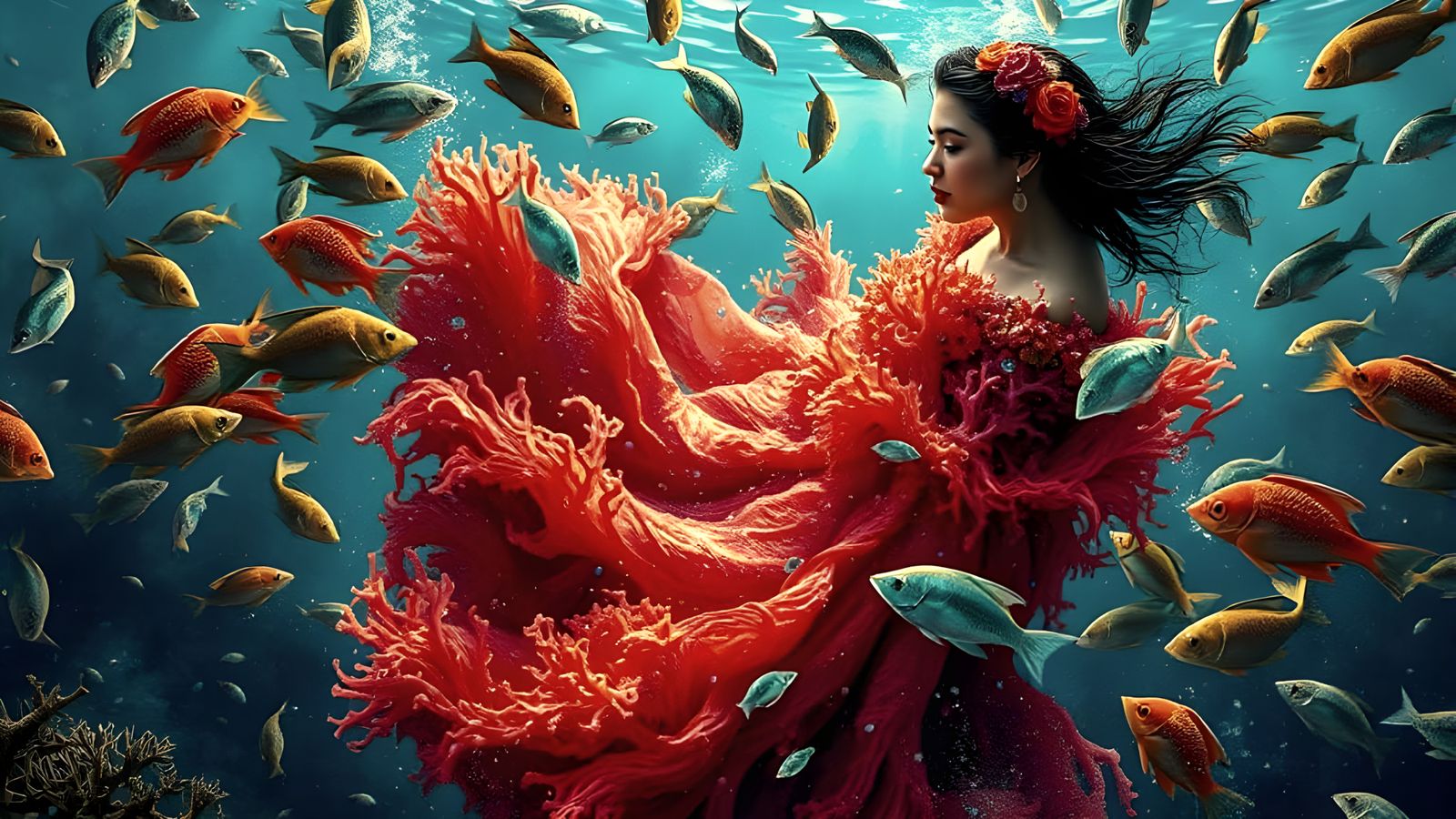 Surreal 'Undersea Clash' Text Art