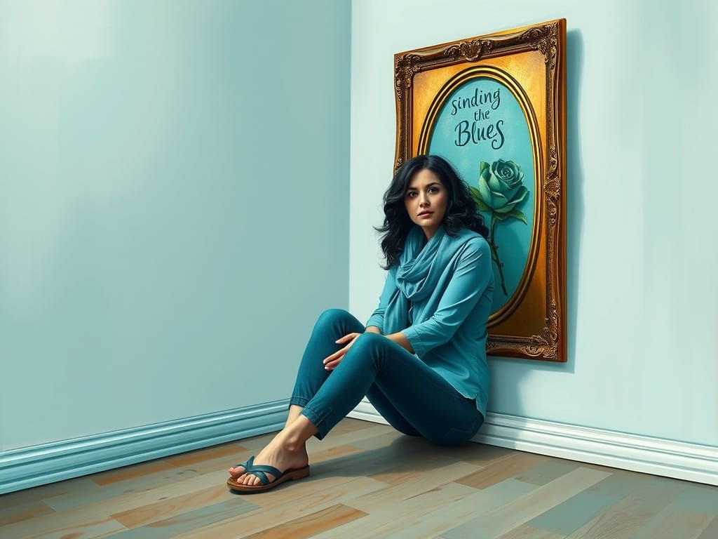 Turquoise Woman: Astral Cosmic Illustration