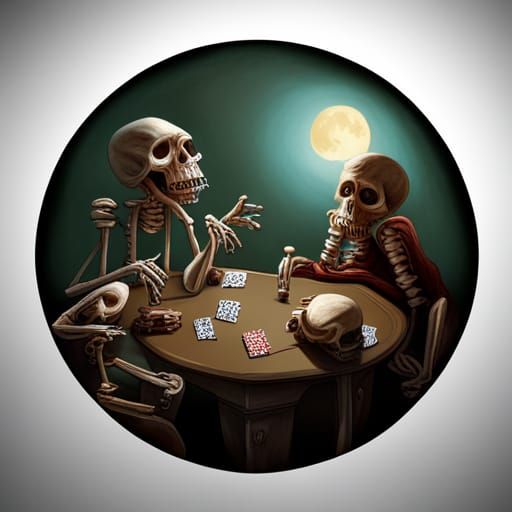 Hyperrealistic Skeletons Play Poker on Halloween