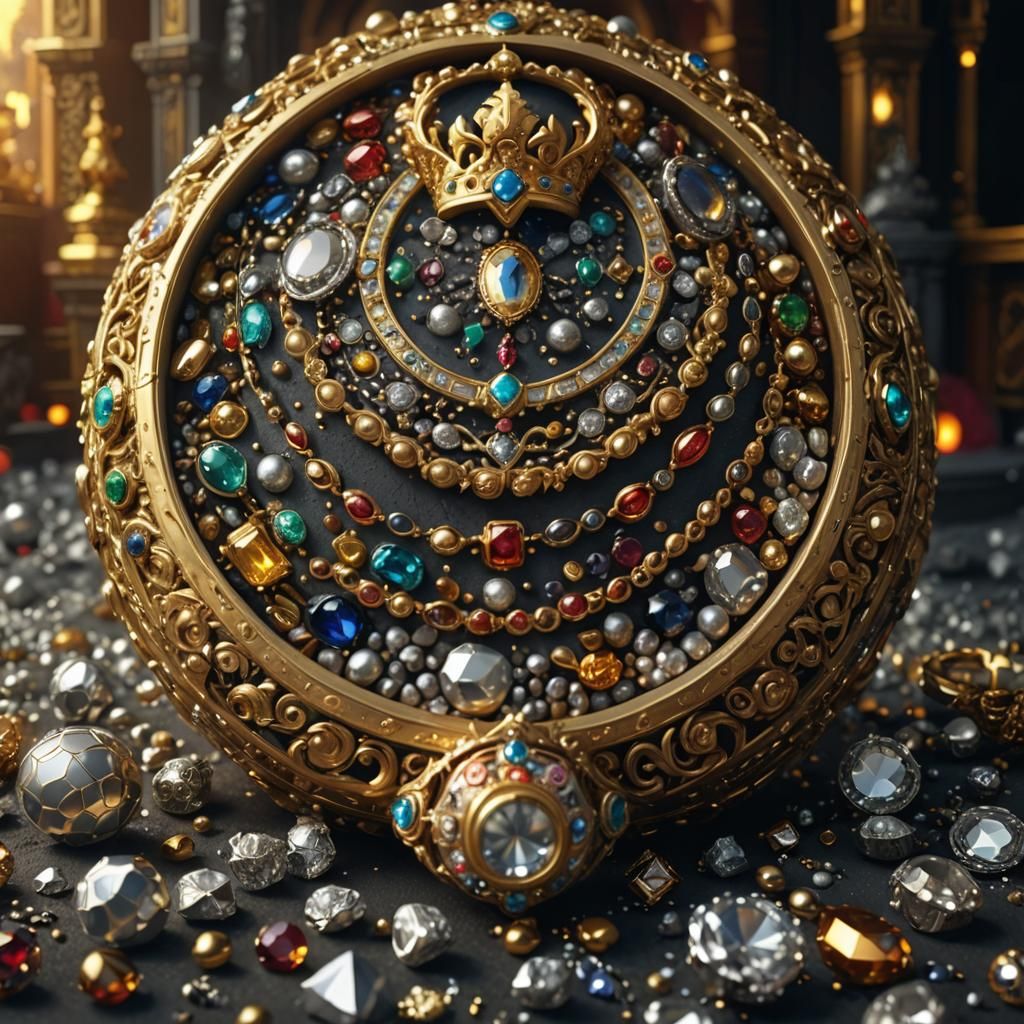 Ornate Treasure Chamber in Fantasy Concept Art Style