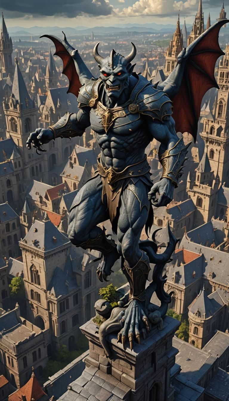Man Transformed into Gargoyle: Fantasy Concept Art