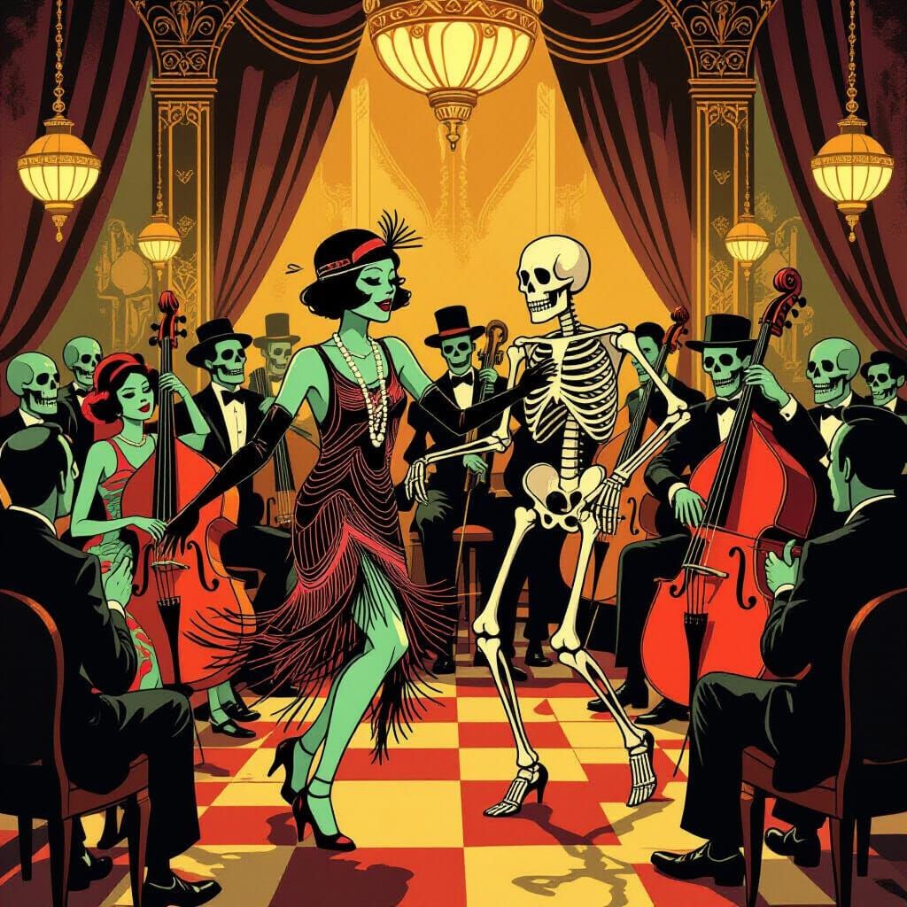 Zombie Jazz Club in 1920s Art Deco Style