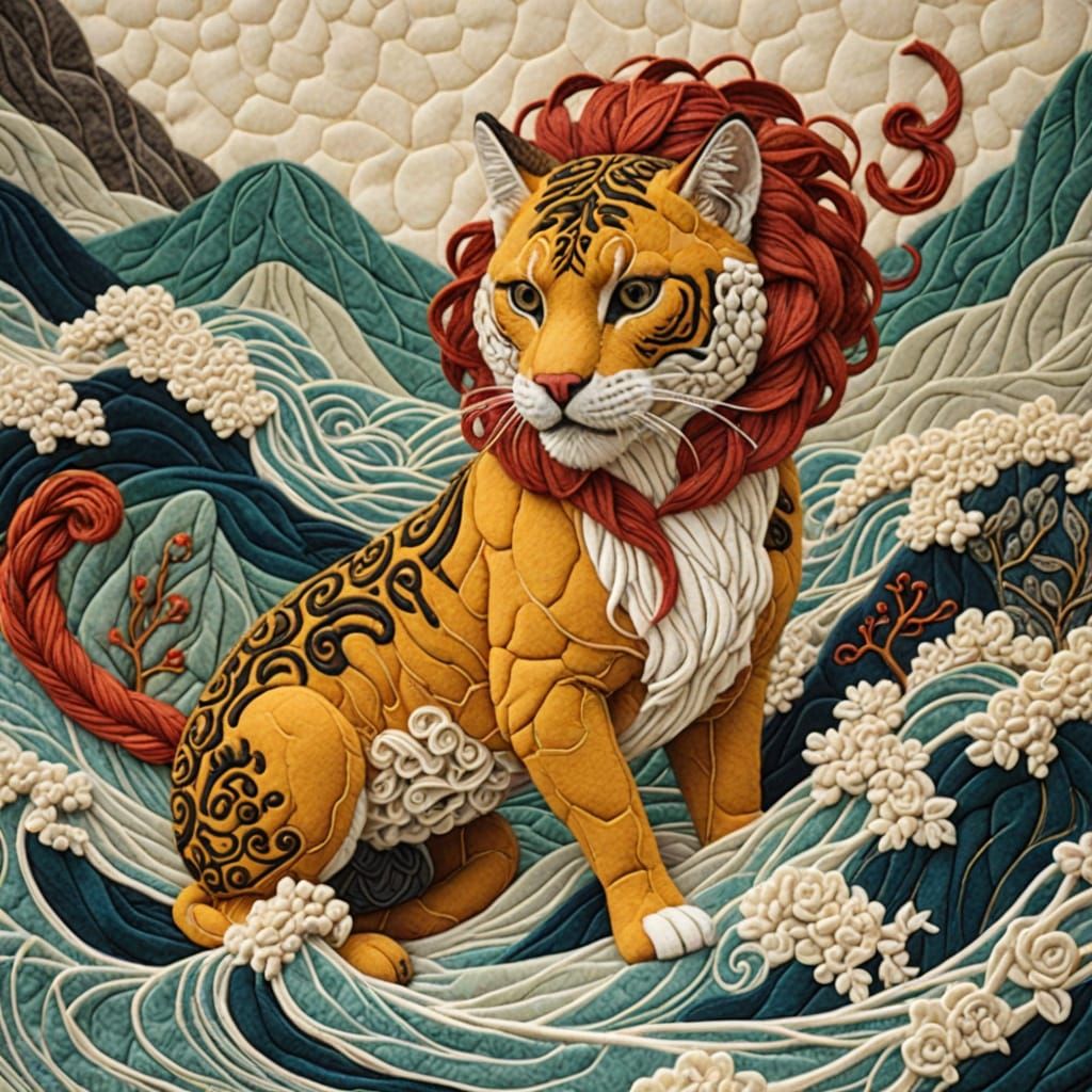 Complex Textile Optical Illusion in Byzantine Style