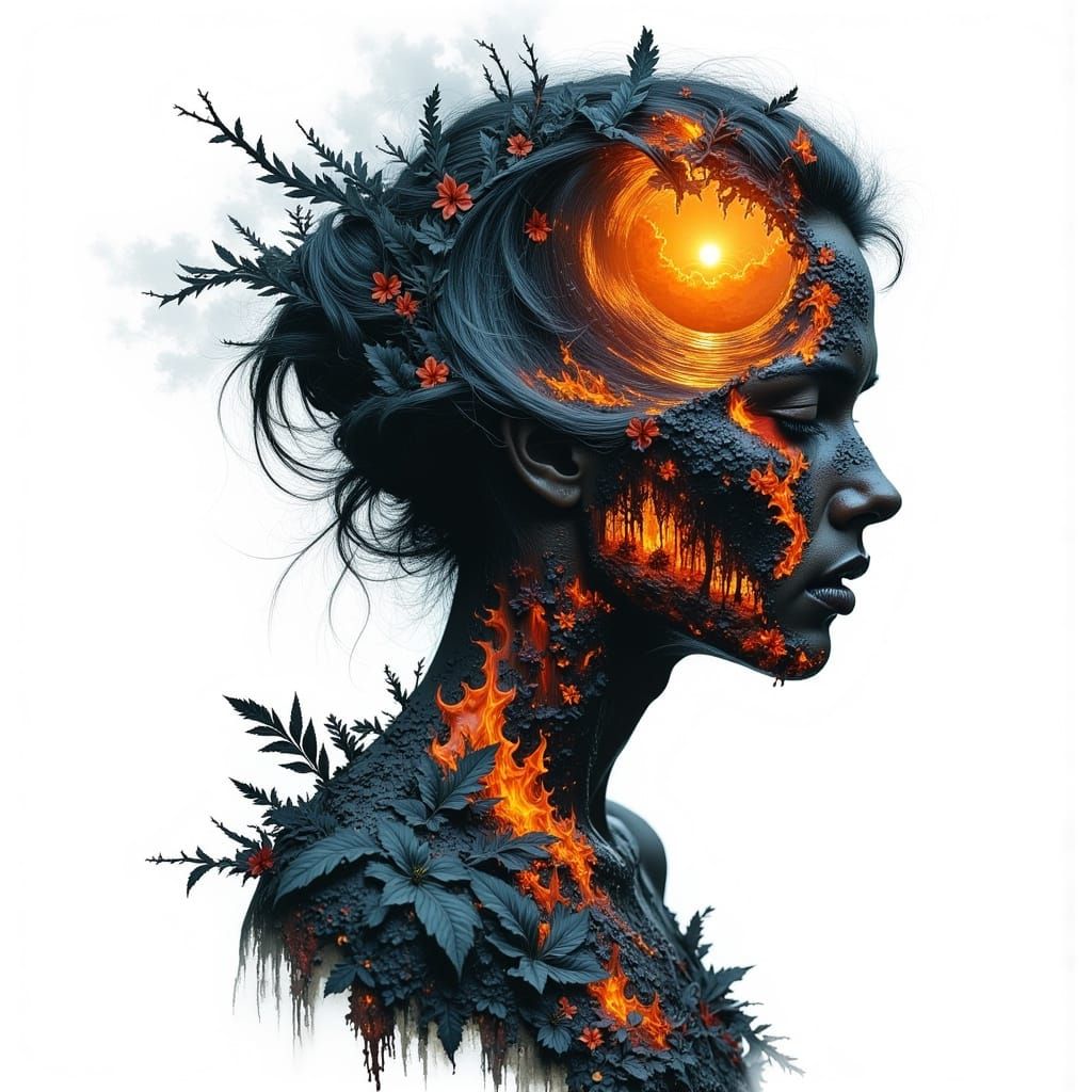 Dark Ocean Waves Profile in Cyberpunk Style