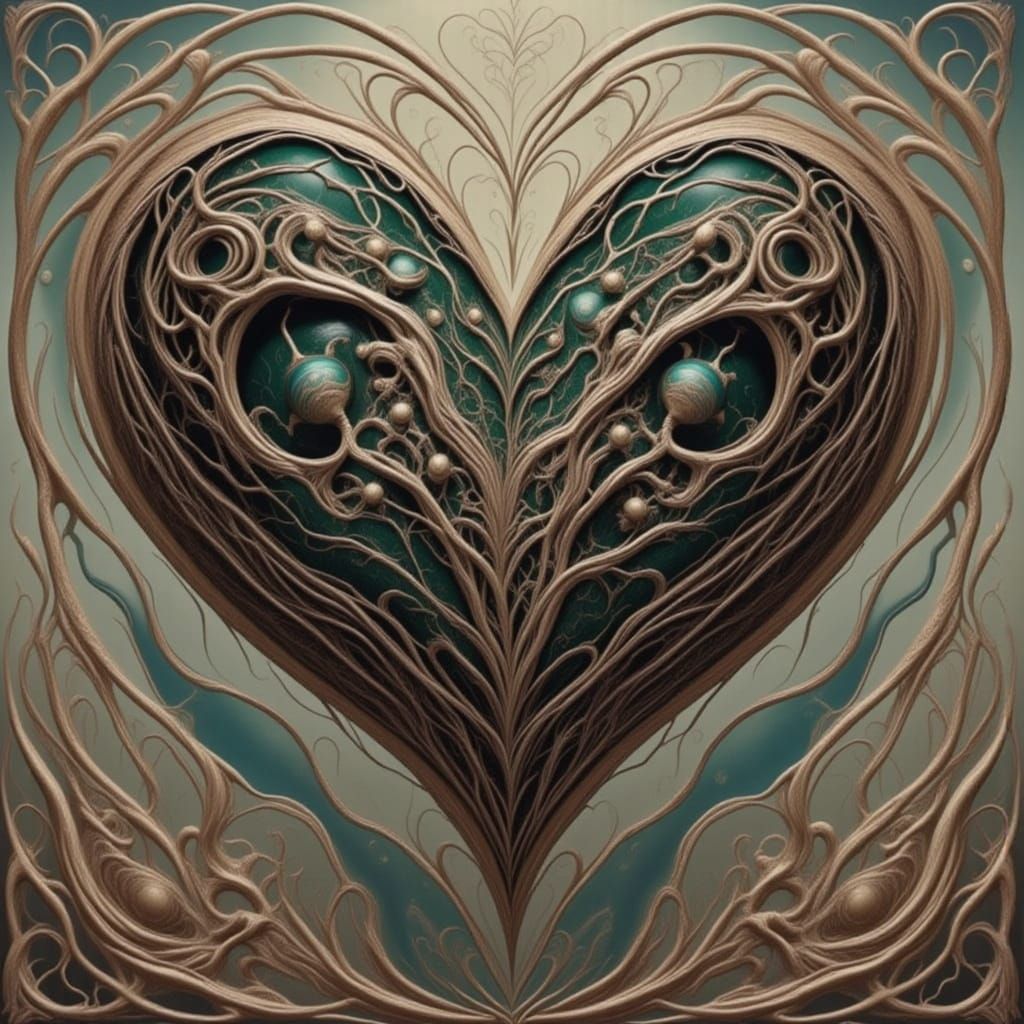 Art Deco Spider Heart Design