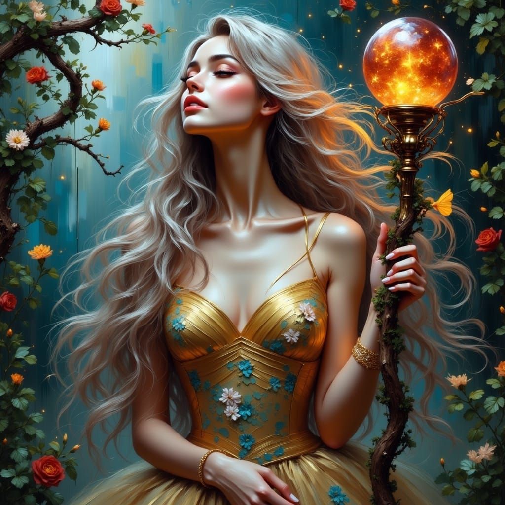 Surreal Goddess in Rainbow Hued Splendor