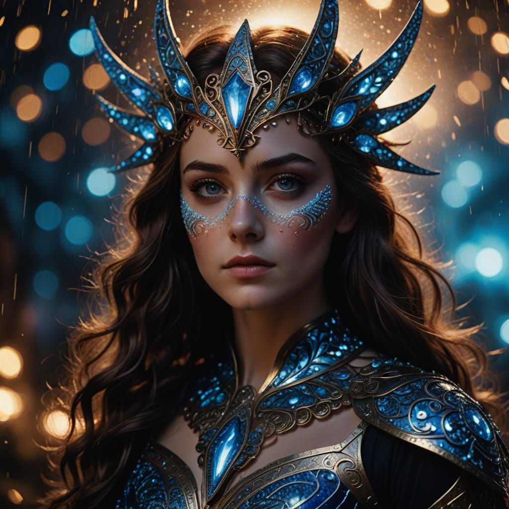 Starlight Goddess: Hyperrealistic Digital Painting