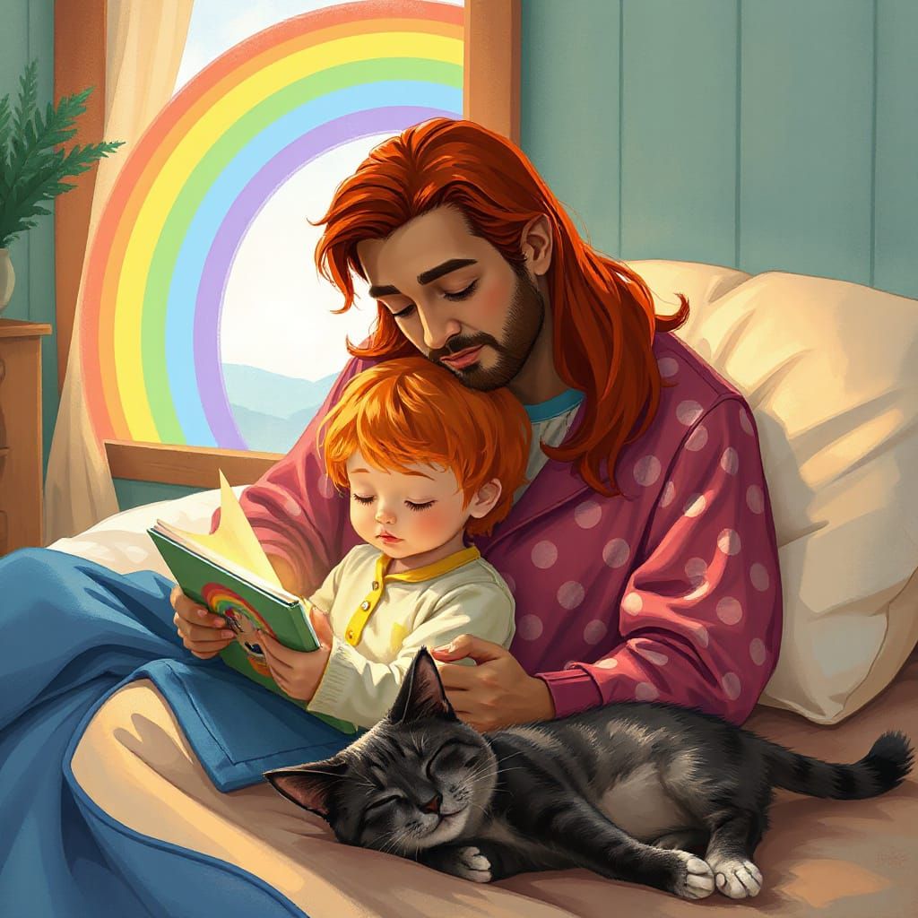 Cozy Bedtime Story with Rainbow Light
