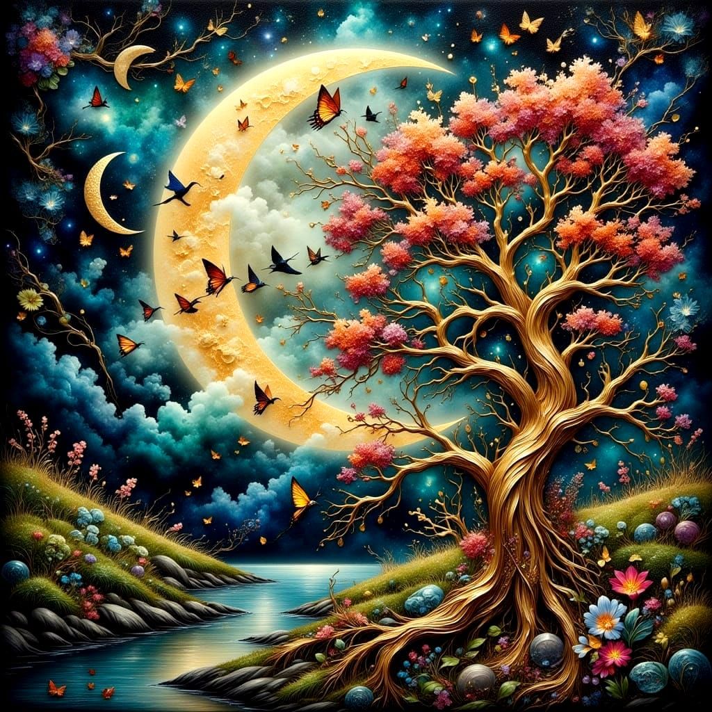 Ethereal Enchantress in Moonlit Fantasy