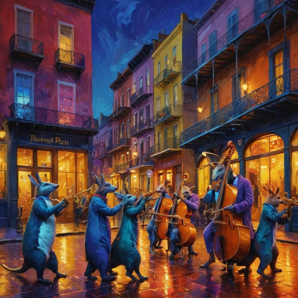 Animals Play Jazz in New Orleans, Bosch Style