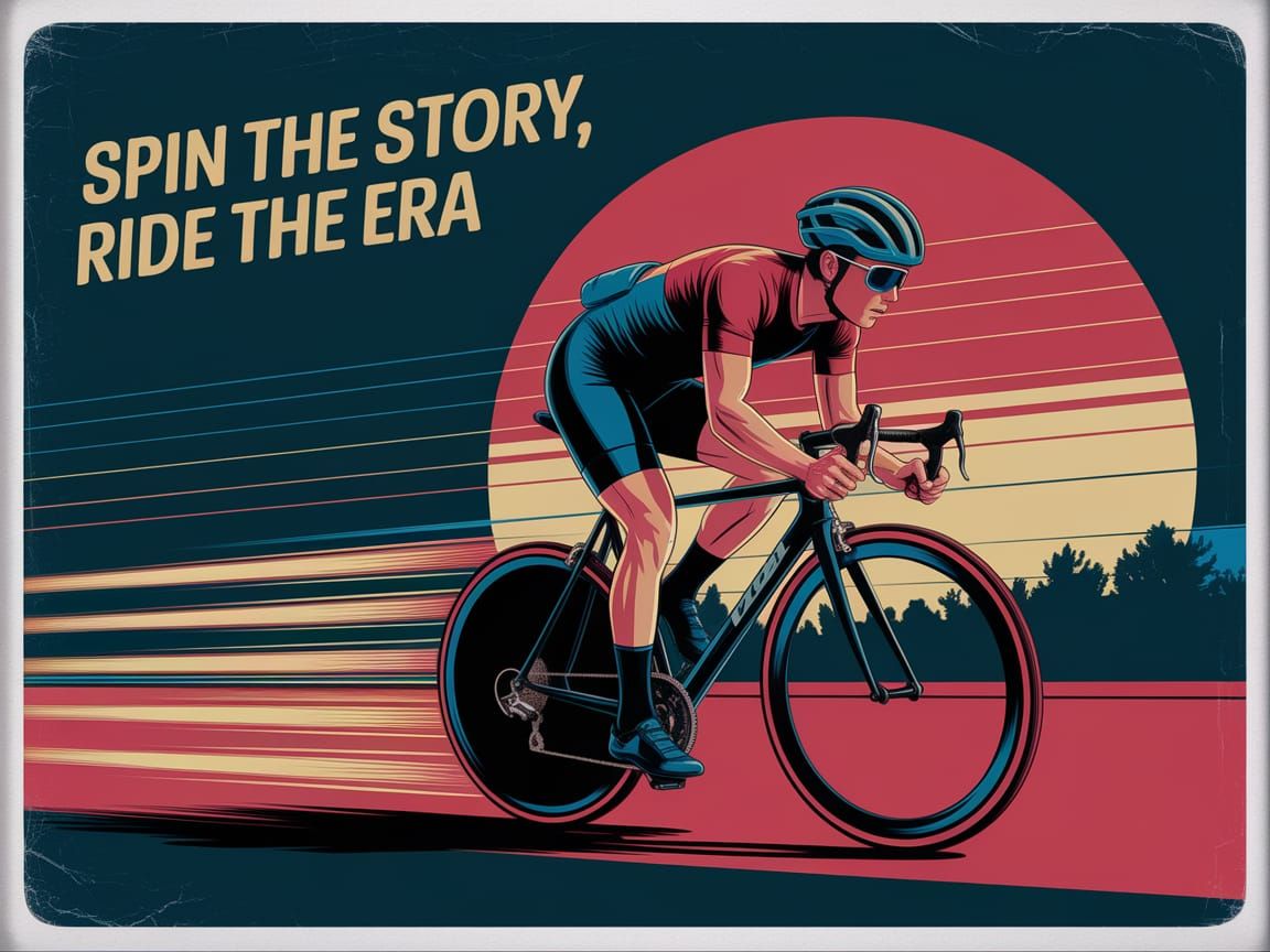 Retro-Futuristic Cyclist Poster Art