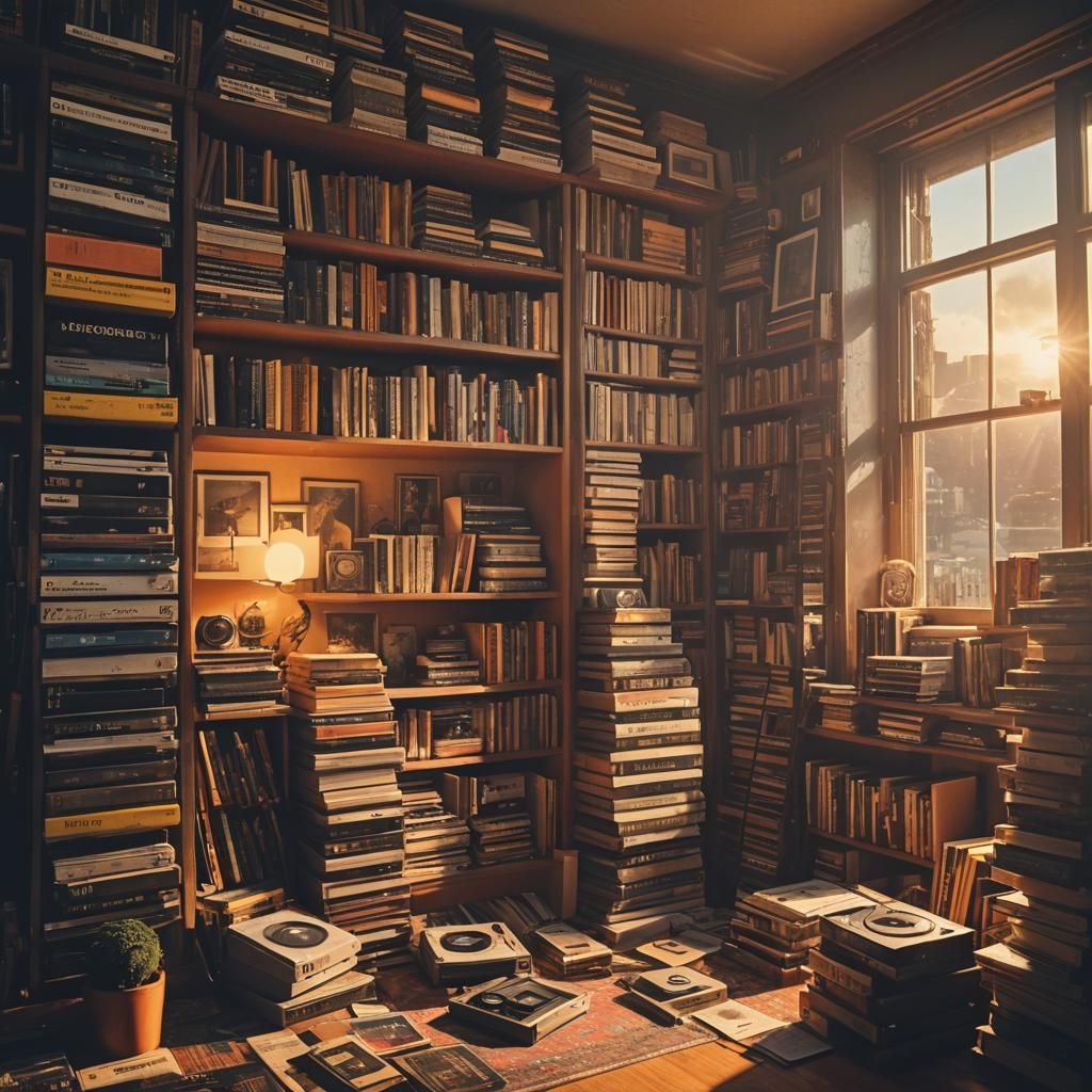 Nostalgic Cassette Collection in Retro-Futuristic Style