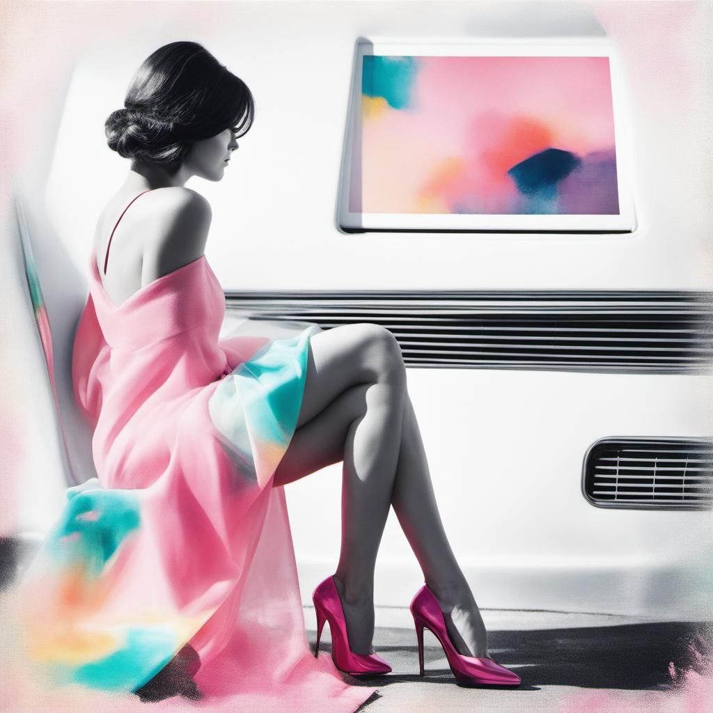 Infrared Polaroid: Abstract Portrait in Bright Colors