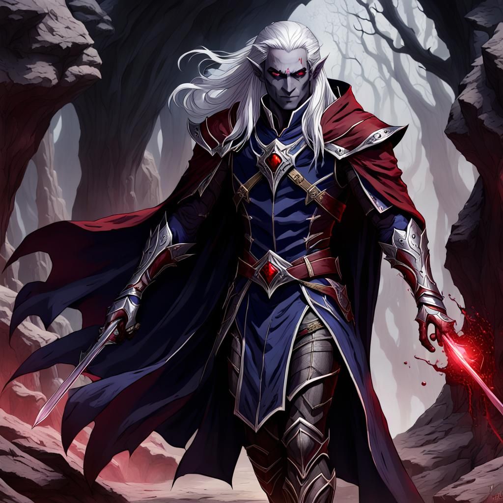 Dark Elf Rogue in Rococo Armor