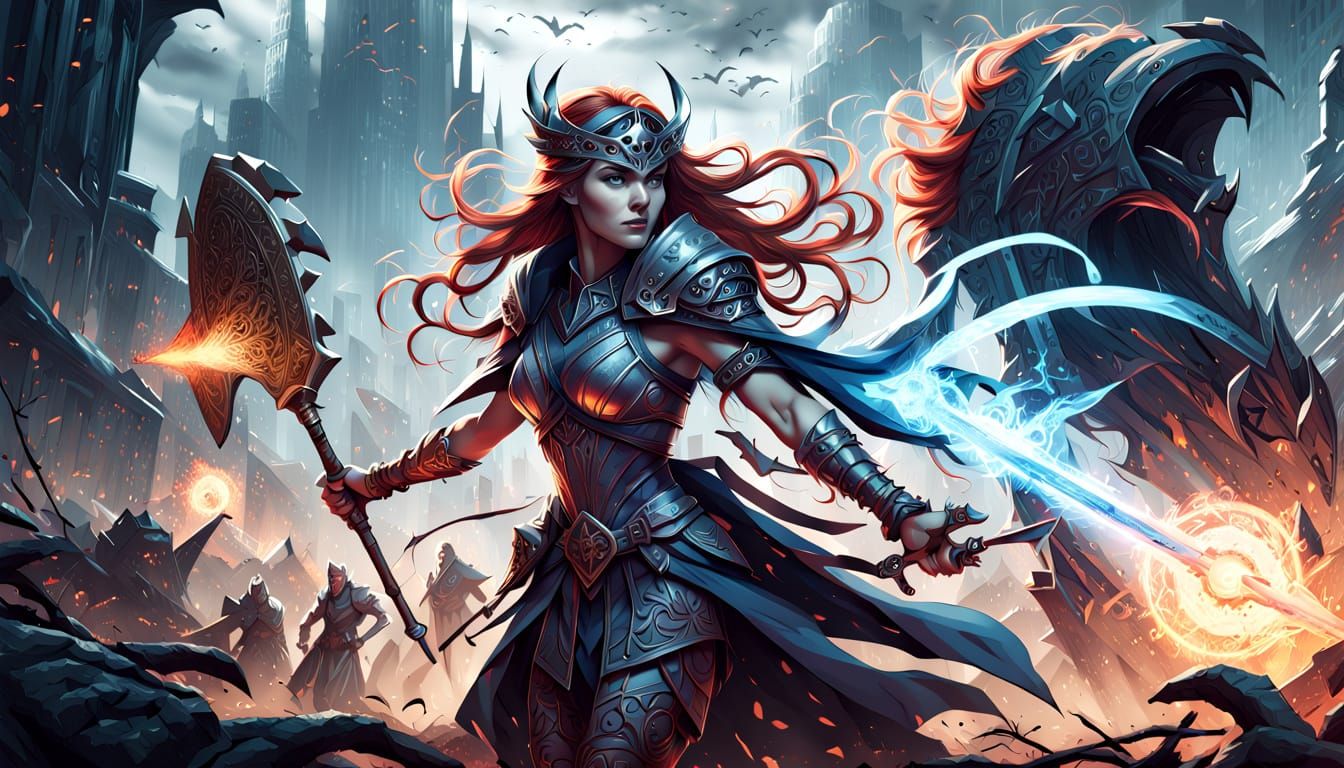 Epic Fantasy Battle Scene on Krynn Plains