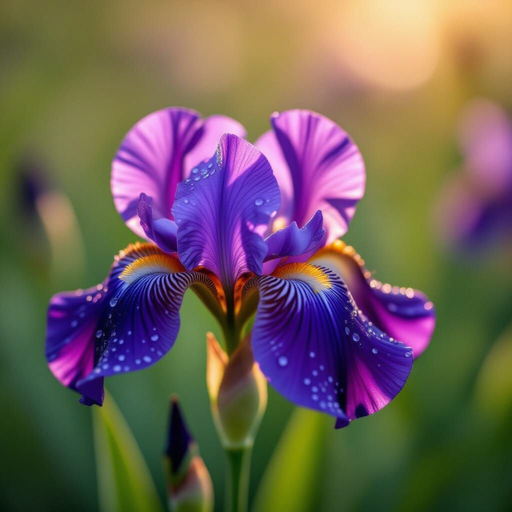 ирис в лучах солнца