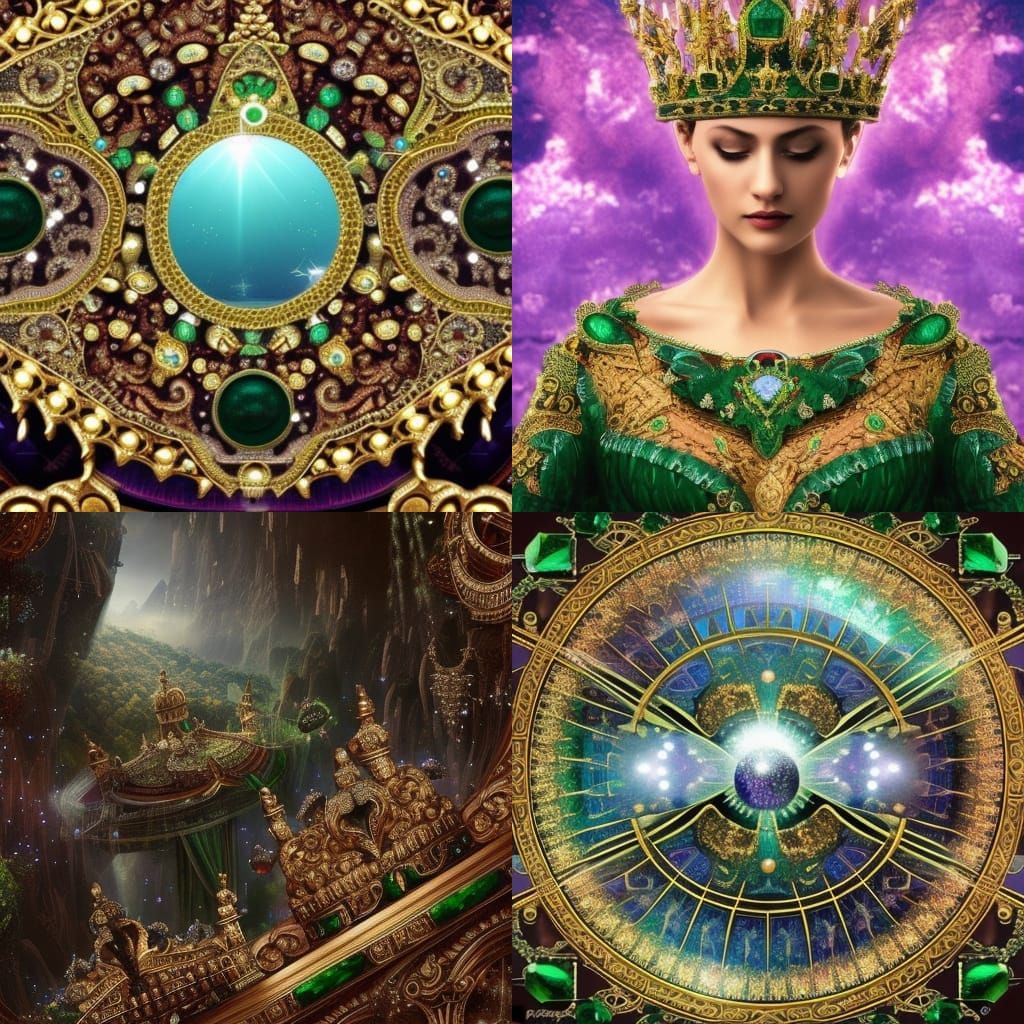 Jeweled Crown with Emeralds, Sapphires, and Rubies