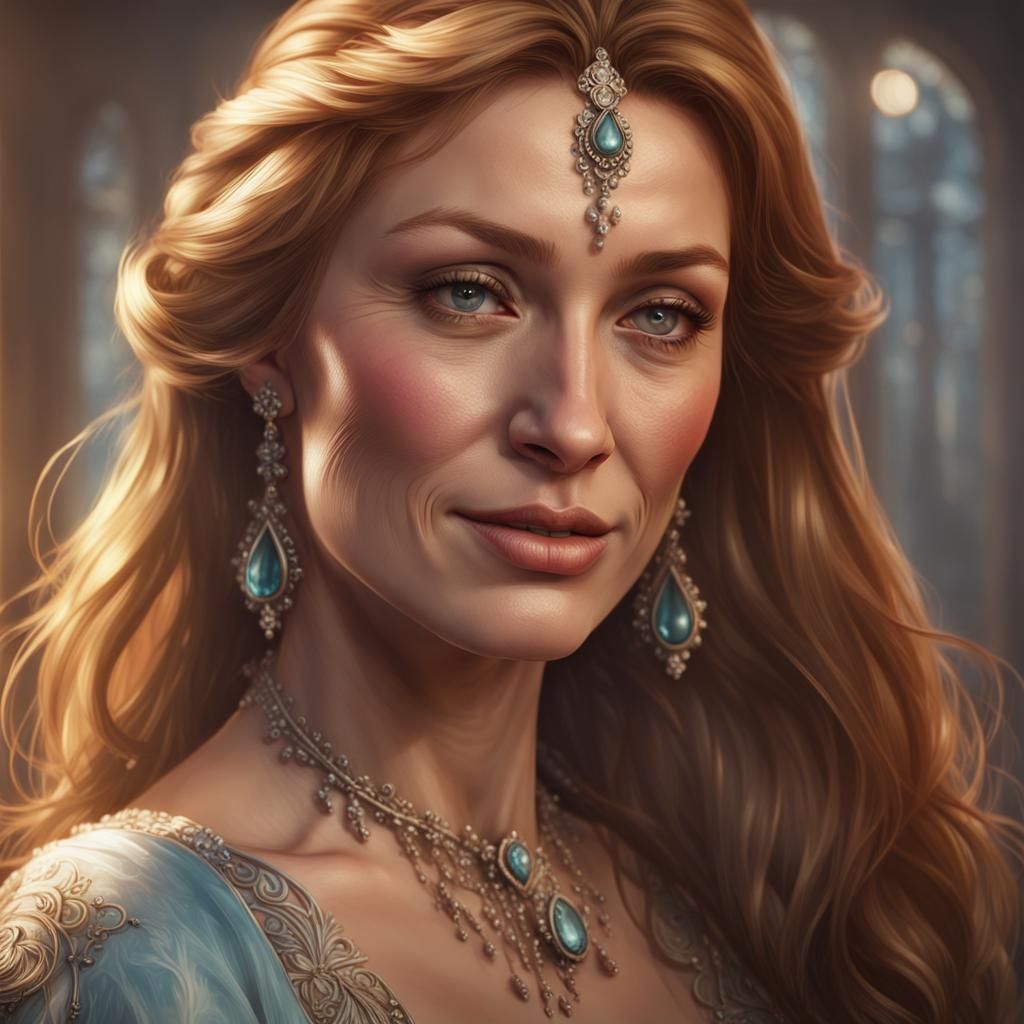 Jane Seymour Portrait in Art Nouveau Style