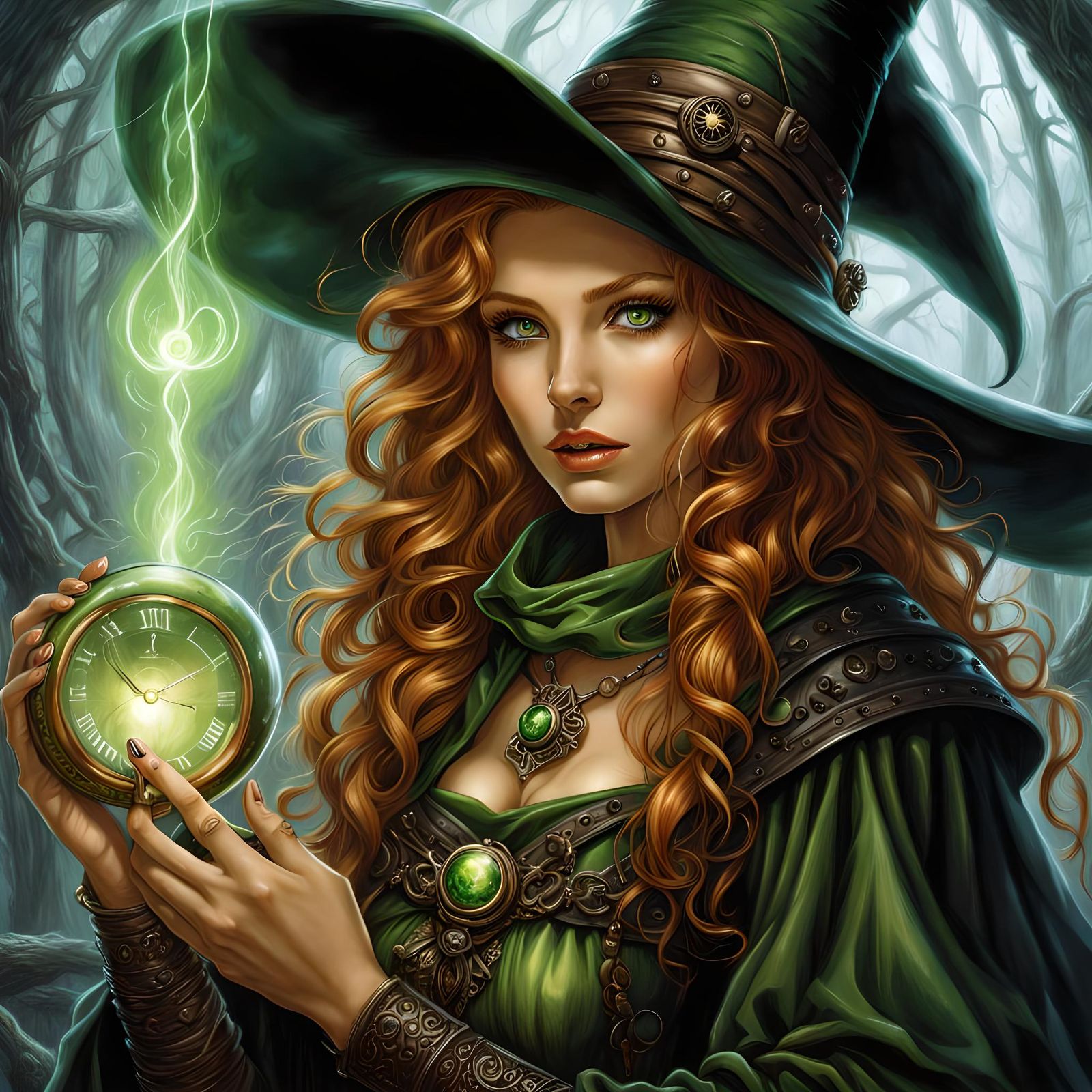 Ginger Witch Tinkering with Cursed Device