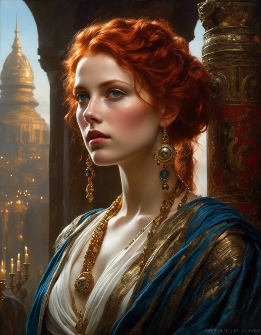 Jedi Lady Portrait in Rococo Dark Fantasy Style