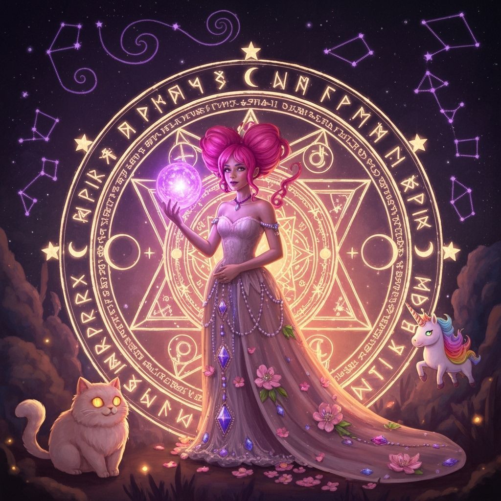 Enchanting Zodiac Cartoon with Magical Orb