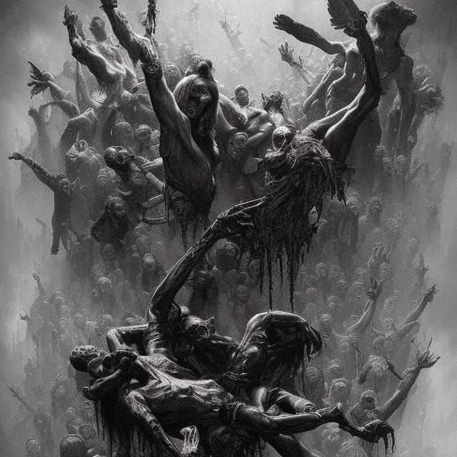 Macabre Vampire Lovers in Hyperrealistic Horror Fantasy