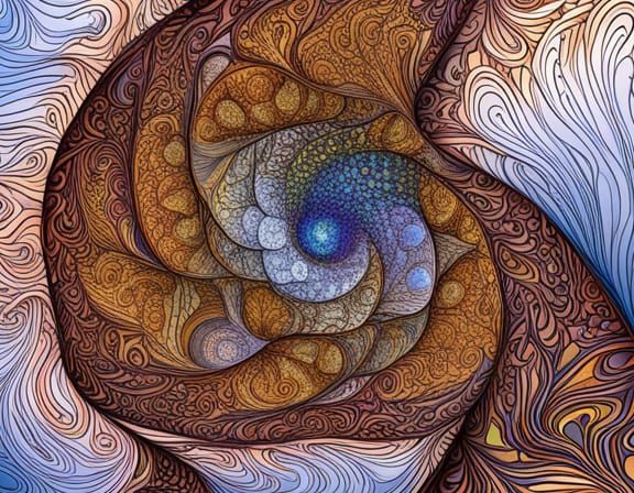 Gondwana Fractal Art with Flora and Fauna