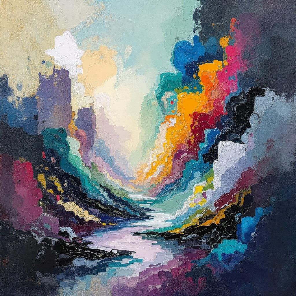 Surreal Abstract Dreamscape Collage of Shifting Realities