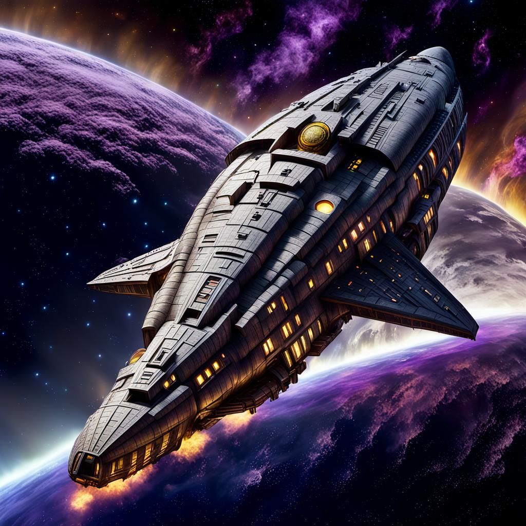 Glowing Moon in Dark Fantasy Nebula