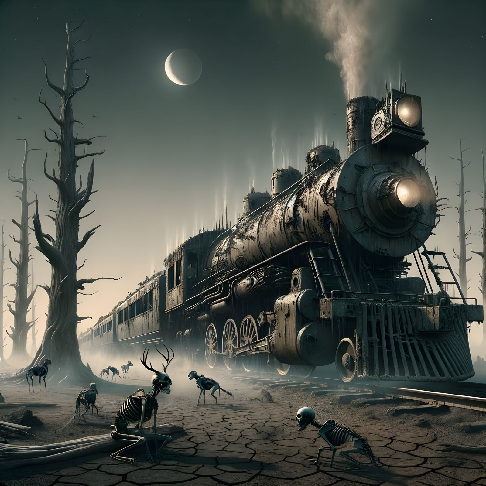 Scrap Metal Steam Train on Molten Tracks